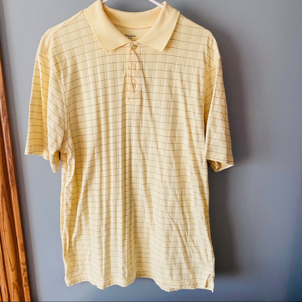 Haggar yellow polo shirt